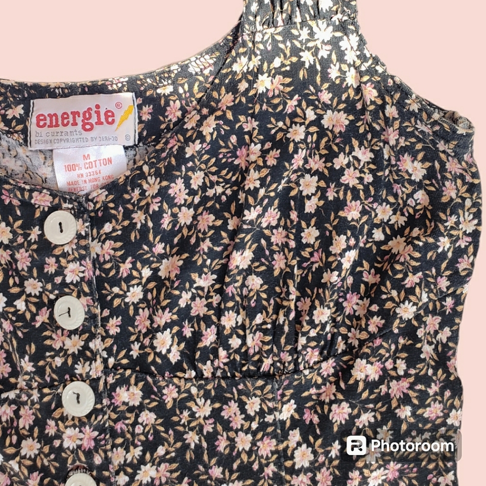 SOLD Vintage 90s y2k ditsy floral print flared romper jumpsuit - Picture 8 of 13